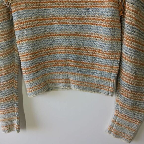 Ulla Johnson Arquette Fringed Striped Cotton-Blend Pullover Sweater in Bergamot - Picture 12 of 16